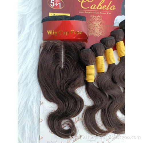 First Beauty human hair bundles and closure set Cabelo 8 piece set bundles with closure hair bundles product set